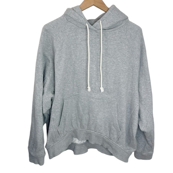Madewell MWL Gray Terry Relaxed Raglan-sleeve Hoodie Sweatshirt - Picture 2 of 13